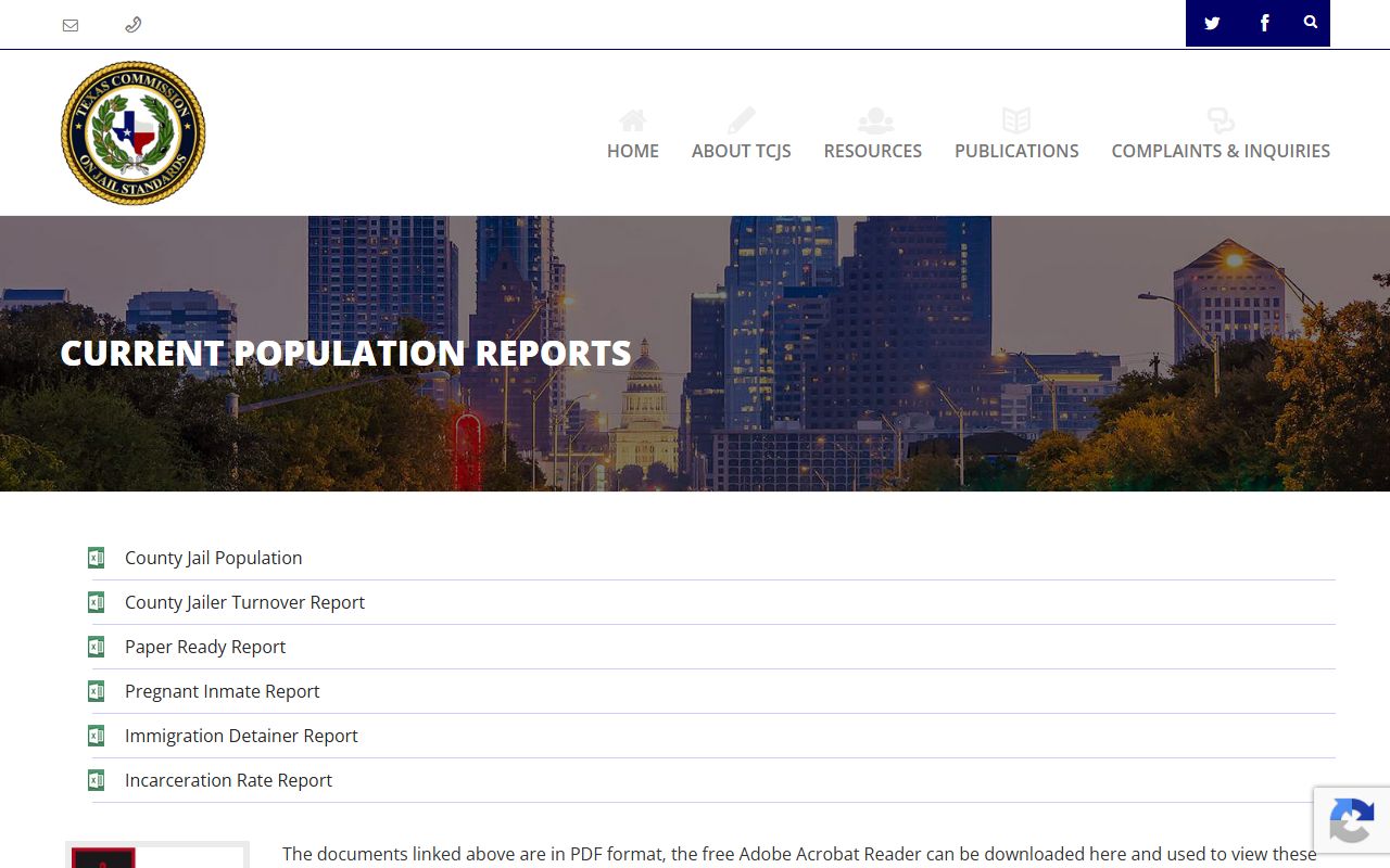 TCJS current population reports for Hansford County inmate population statistics